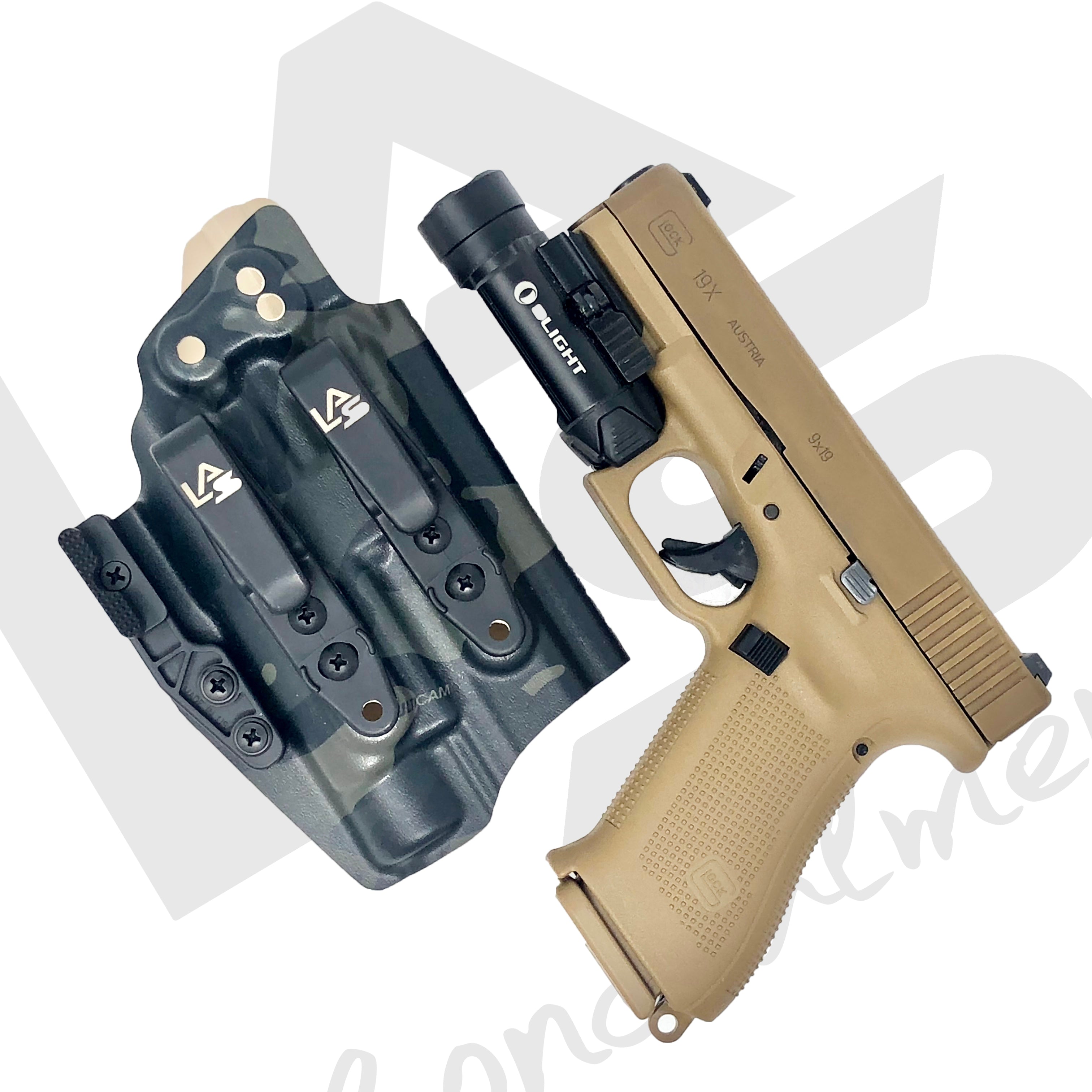 Glock 19 Holster Glock 19X Light & Red Dot Olight PL 3 Valkyrie