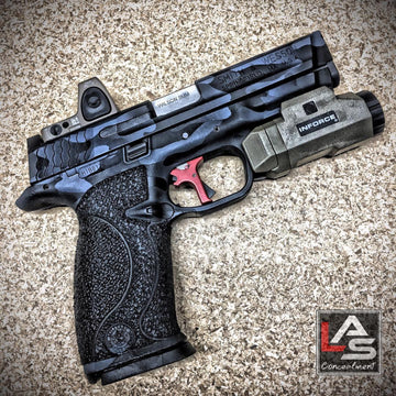 Smith & Wesson M&P9 Trijicon RMR06 FDE Inforce APL FDE Apex Tactical Flat Trigger